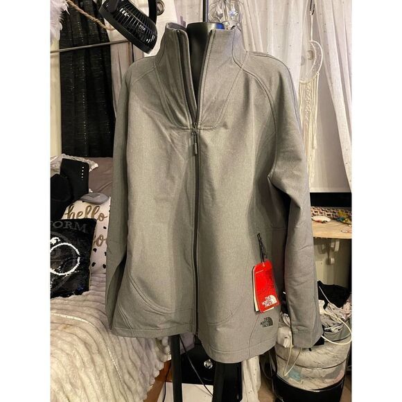 Plus size xxl nwt tnf windfall soft shell jacket grey asphalt - Picture 7 of 12